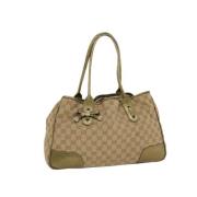 Pre-owned Beige Canvas Gucci skulderveske