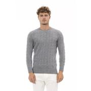 Grå Viskose Crewneck Sweater