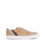 Beige House Check Lav-Top Sneakers