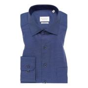 Blå Eterna Teksturert Skjorte Moderne Passform