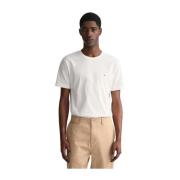 Hvit Gant Regular Fit Shield T-Shirt T-Skjorte