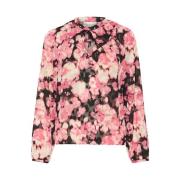 Blomstrete Bluse - Pink Floaty Flower