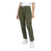 Høye jeans med høy midje og vanlig passform i høstgrønn farge