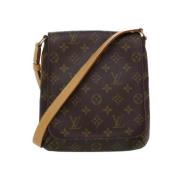 Pre-owned Brunt lerret Louis Vuitton Musette Salsa