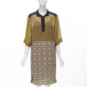 Pre-owned Gull Silk Dries Van Noten kjole