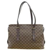 Pre-owned Brunt lerret Louis Vuitton Chelsea