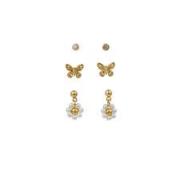 Pearl Orelia Butterfly, Pearl Flower Sw Stud Ear Party Jewelry