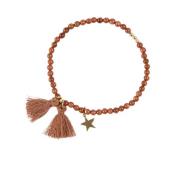 Stone Bead Bracelet 4 MM Magic Cognac