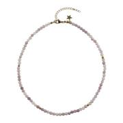 Stone Bead Necklace 4 MM Grape 40 CM
