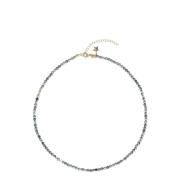 Stone Bead Necklace 3 MM Grey 40 CM