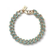 Gold Crystal Haze Mexican Chain Bracelet Mykonos Blue Tilbehør