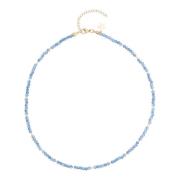 Crystal Bead Necklace 3 MM Sparkled Light Blue