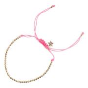 Metal Bead Bracelet Thin Pale Pink
