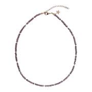 Crystal Bead Necklace 3 MM Sparkled Maroon