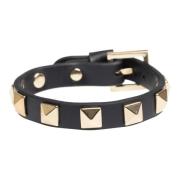 Leather Stud Bracelet Black