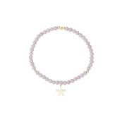 Crystal Bead Bracelet 4 MM Sparkled Pale Lavendel