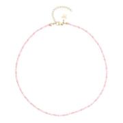 Glass Bead Necklace 2 MM Pink