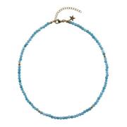 Stone Bead Necklace 4 MM Turquoise 40 CM