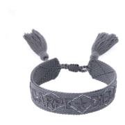 Woven Friendship Bracelet Carpe Diem Dark Sage W/Silver
