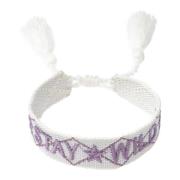 Woven Friendship Bracelet - Stay Wild White W/Lavendel