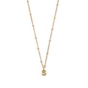 Initial S Satellite Chain Neck - Pale Gold