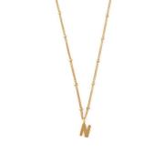 Initial N Satellite Chain Neck - Pale Gold