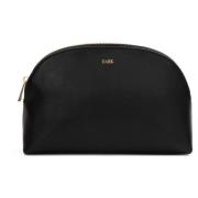 Leather Make-Up Pouch Large Black