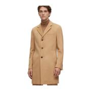 Beige Hyde Slim-Fit Coat i Virgin Wool og Cashmere