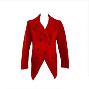 Lacqued red wool coat