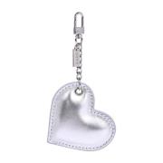 Leather Heart Charm Silver