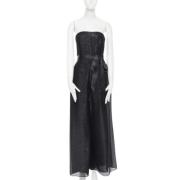 Pre-owned Svart silke Oscar de la Rents Jumpsuit