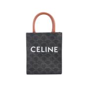 Pre-owned Brunt lerret Celine veske