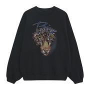 Leopard Crew Sweatshirt - Vintage Svart