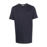 Blå Kortermede T-skjorter og Polos med Marni Logo Broderi