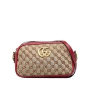 Pre-owned Beige lerret Gucci Marmont