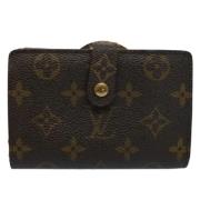 Pre-owned Brunt lerret Louis Vuitton lommebok