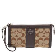 Pre-owned Brown Canvas Coach Clutch