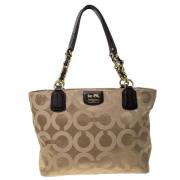 Pre-owned Beige Stoff Coach Tote
