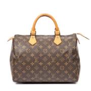 Pre-owned Brunt lerret Louis Vuitton Speedy