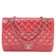 Pre-owned Rosa skinn Chanel klaff veske