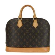 Pre-owned Brunt lerret Louis Vuitton Alma