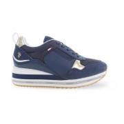 Blå Gull Sneakers Stilig Trendy Komfortabel