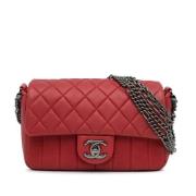 Pre-owned Rodt stoff Chanel Flap Bag