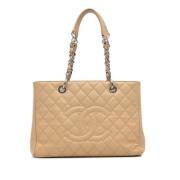 Pre-owned Brunt skinn Chanel Tote