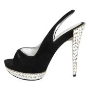 Pre-owned Svarte semsket skinn Casadei haeler