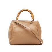 Pre-owned Brunt skinn Gucci Shopper