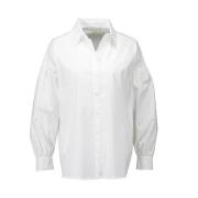 Tidløs hvit bluse med strass ermer