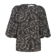 Sort Cable Flower Bluse