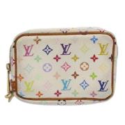 Pre-owned Hvitt lerret Louis Vuitton Clutch