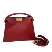 Pre-owned Rodt skinn Fendi Peekaboo